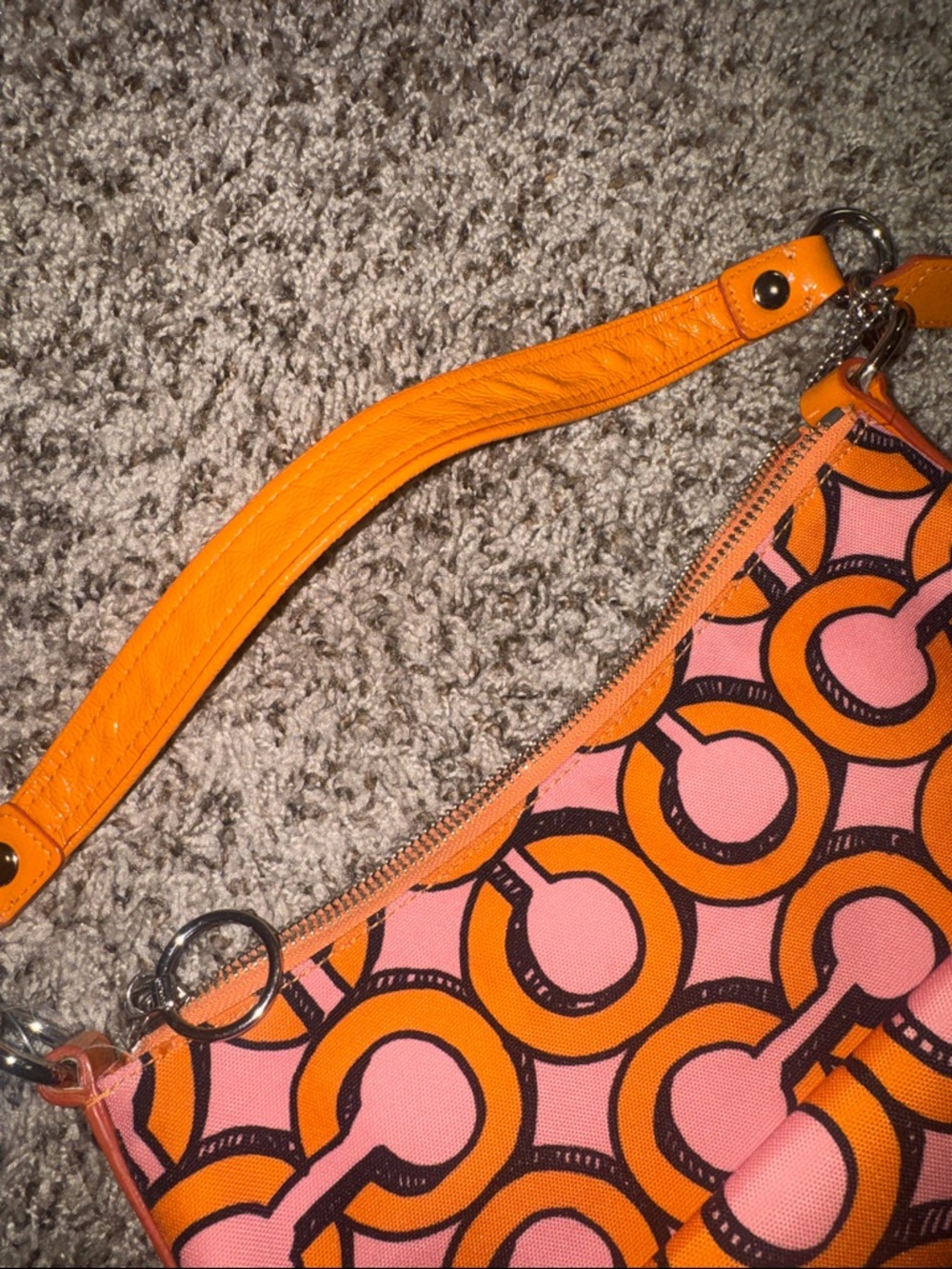 Coach Poppy Groovy Shoulder Bag Pink Orange Pop Art Melon C’s Y2K - Picture 15 of 16